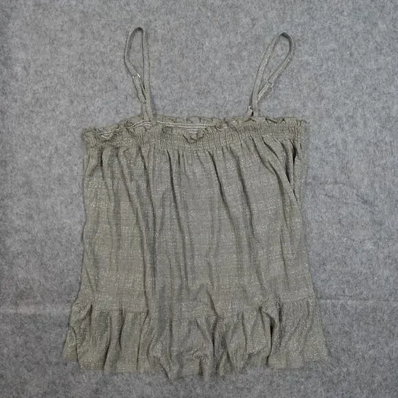 Anthropologie Top Womens Extra Large Amadi Tank Shimmer Metallic - Picture 2 of 10